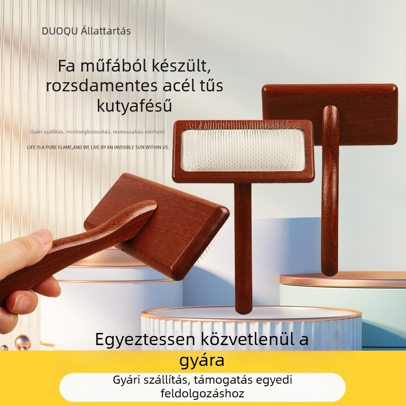 Duoqu kutyafésű rozsdamentes acél tűkkel – szőrápoló fésű