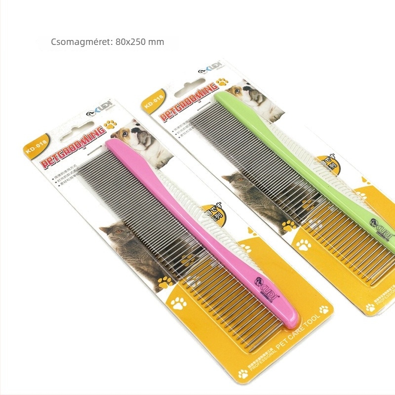 Állatgondozó fésű, fogai rozsdamentes acélból, Cool márka, modell Kd018