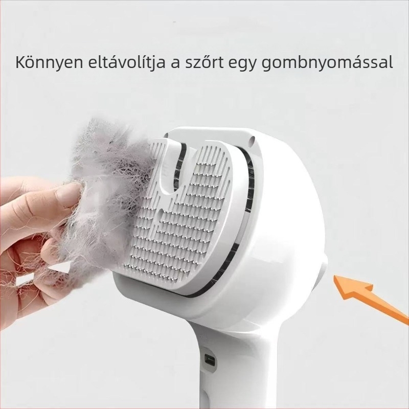 Kisállat fésű finom fogú acél tüskékkel – ABS test, acél tüskék, macskák és kutyák számára, MY márka