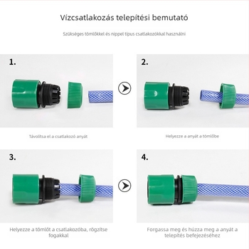 Műanyag vízcső csatlakozó, 4-pontos öntözési csatlakozó, végcső illesztések bővítése