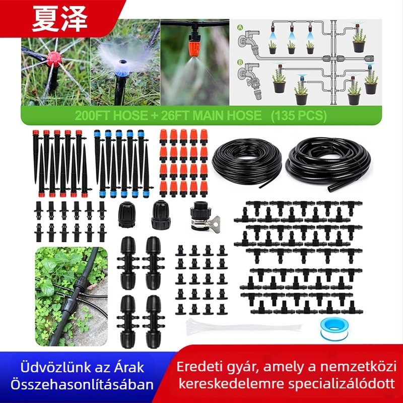 PVC és ABS anyagból készült csepegtető öntözési rendszer, 70 L kapacitás, kényelmes öntözés otthoni kertekhez és közterületi zöldterületekhez