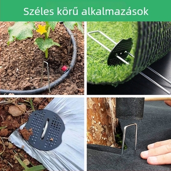 U-alakú talajszeg és szerszámkészlet: galvanizált rögzítőszögek üvegházhoz, öntözőcsőhöz és műfüves területhez