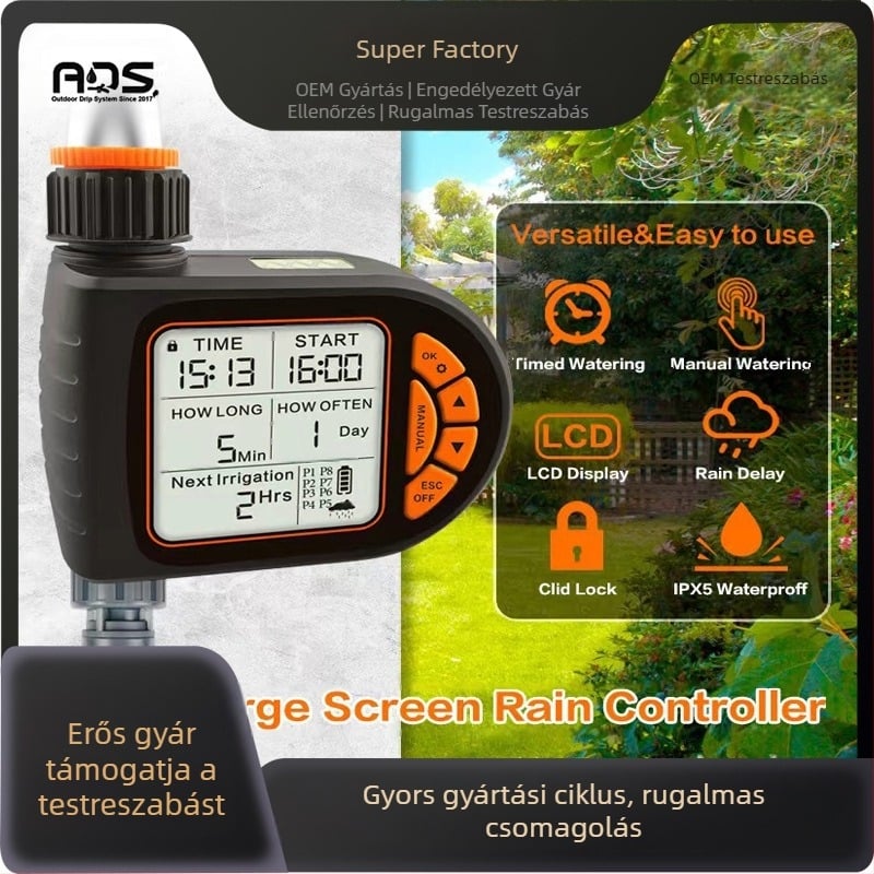 ADS intelligens öntözési időzítő csepegtető rendszerhez, POM ház, kerthez és kültéri területekhez
