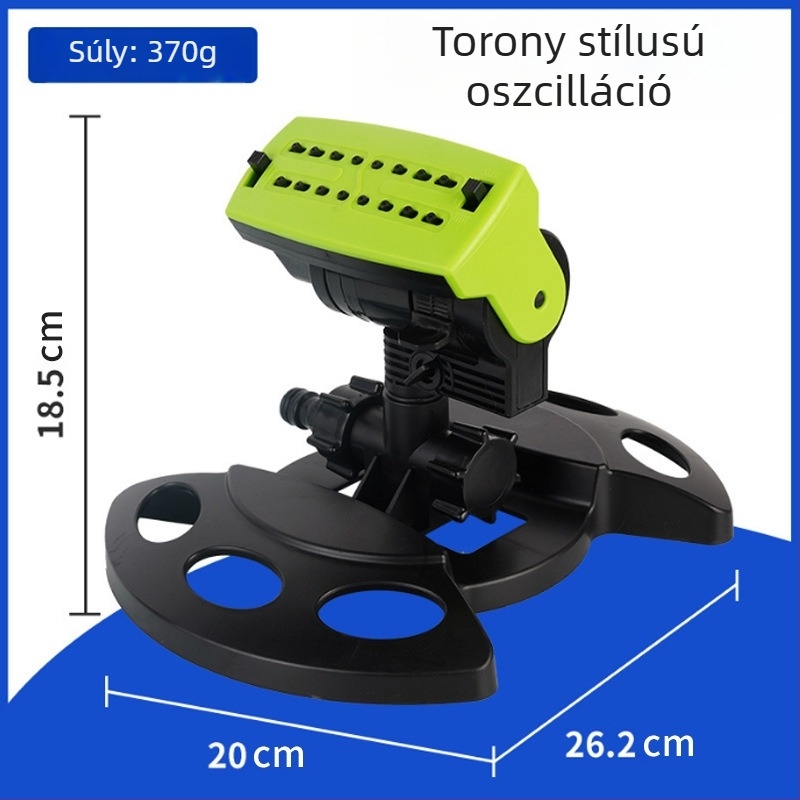 toronytípusú automata oszcilláló öntözőfej gyepre, virágokra és zöldségekre