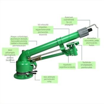 Atomizált permetezőpisztoly rozsdamentes acélból, otthoni kertekhez és mezőgazdasági felhasználáshoz