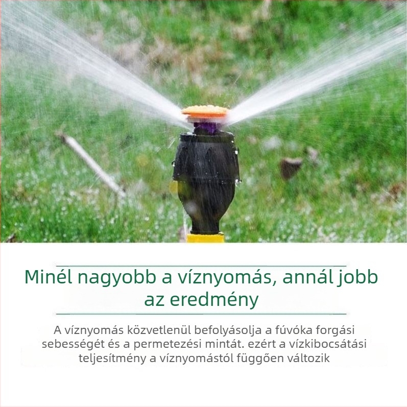 Automata forgó öntözőfej 360°-os lefedettséggel gyepekhez és zöldségkertekhez