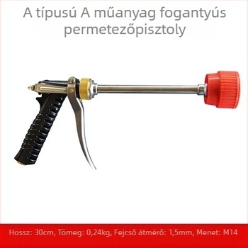 Rozsdamentes acél és műanyag kivitelű permetezőpisztoly dózissal, háztáji kertészkedéshez és közterületi zöldterületekhez