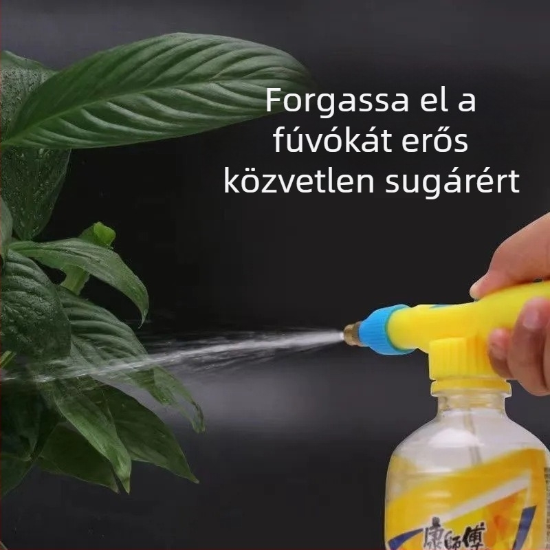 Univerzális italos palack fej öntöző kannához — műanyag + vas, 250–1000 ml, fertőtlenítő permet, otthoni kertészkedés