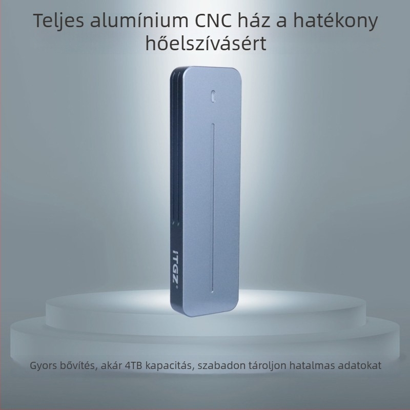 M.2 NVMe külső ház – JMS583, USB 3.2 Gen2 10Gbps, alumínium ötvözet, támogatja akár 4TB-ig