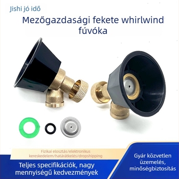 Állítható permetezőfej mezőgazdasági felhasználásra, réz–cink ötvözet test, műanyag oldalvédővel, M14×1.5 menet