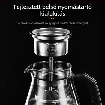 Automata teáskészülék boroszilikát üvegtesttel, belső része rozsdamentes acél, 220V, 500–1000W, kapacitás legfeljebb 1 L