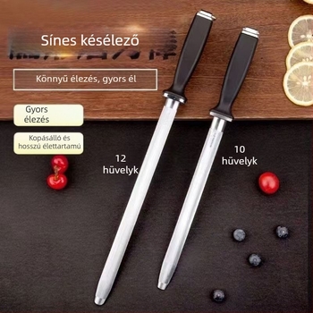 JM késtisztító rúd — professzionális élező eszköz konyhai és hentes késekhez, finomszemű gyémánt abrazív, magas széntartalmú acél