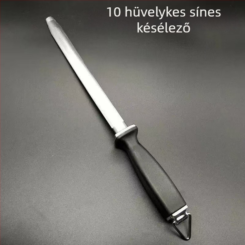 JM késtisztító rúd — professzionális élező eszköz konyhai és hentes késekhez, finomszemű gyémánt abrazív, magas széntartalmú acél