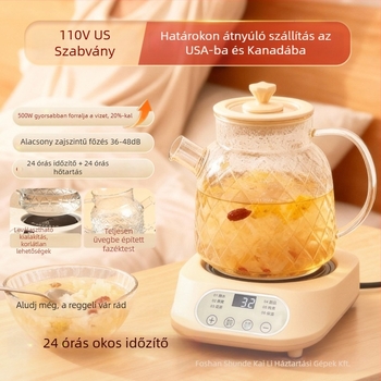 Üvegből készült egészségtudatos teáskanna virágos teához, többfunkciós, felosztható kivitel, 110V