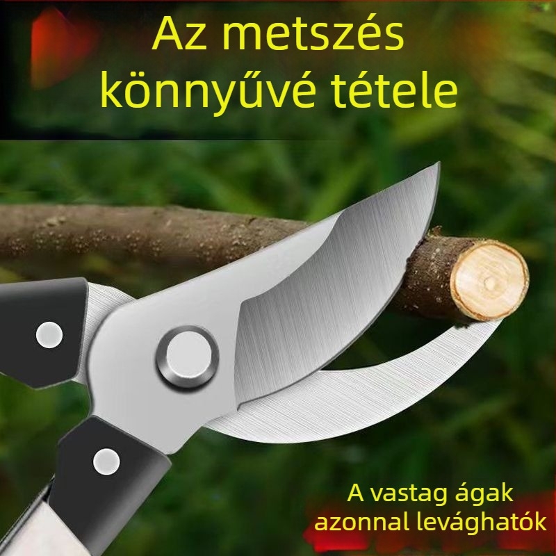 Rozsdamentes acélból készült vastag ágak metszőolló, kényelmes kerti metsző eszköz gyümölcsfák metszéséhez és graftinghez