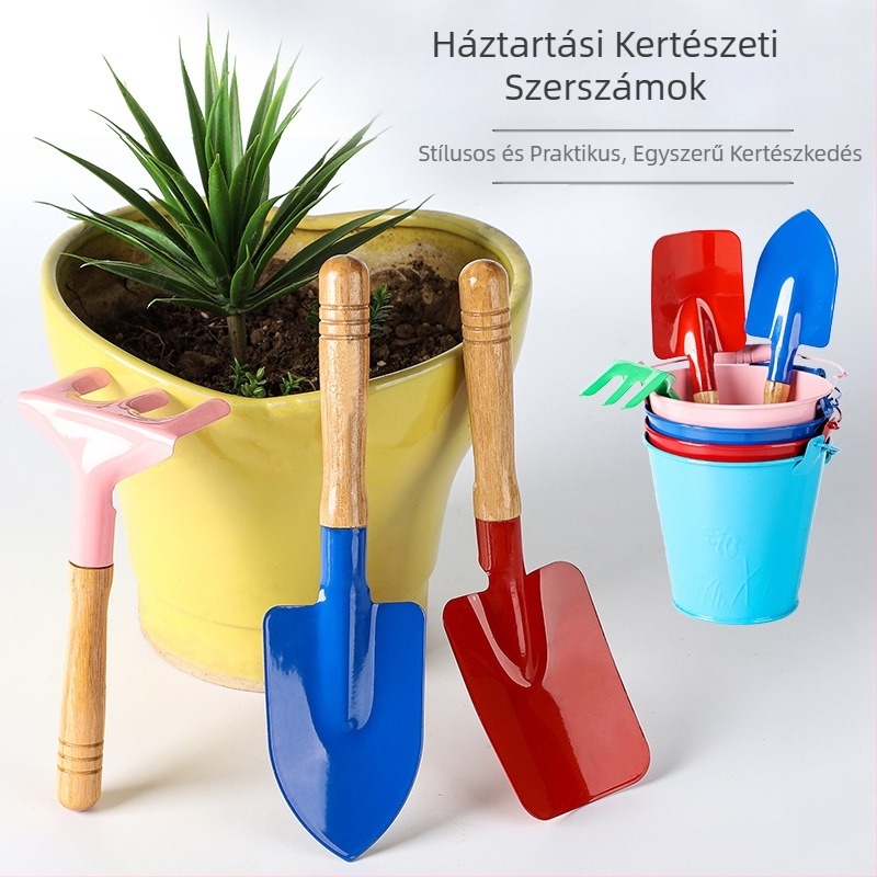 Háromrészes rozsdamentes acél gyerekeknek szánt kerti szerszámkészlet – Meow Ear, szabadtéri játékhoz