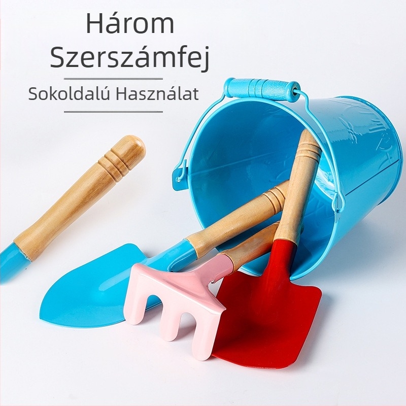 Háromrészes rozsdamentes acél gyerekeknek szánt kerti szerszámkészlet – Meow Ear, szabadtéri játékhoz