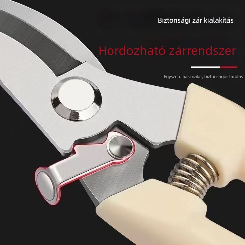 Rozsdamentes acél kertészeti metszőolló – többfunkciós ágvágó és gyümölcs szedő olló