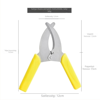 Gyűrűs körvágó metszőolló gyümölcsfákhoz, rozsdamentes acél pengék, 60 g, PP markolat
