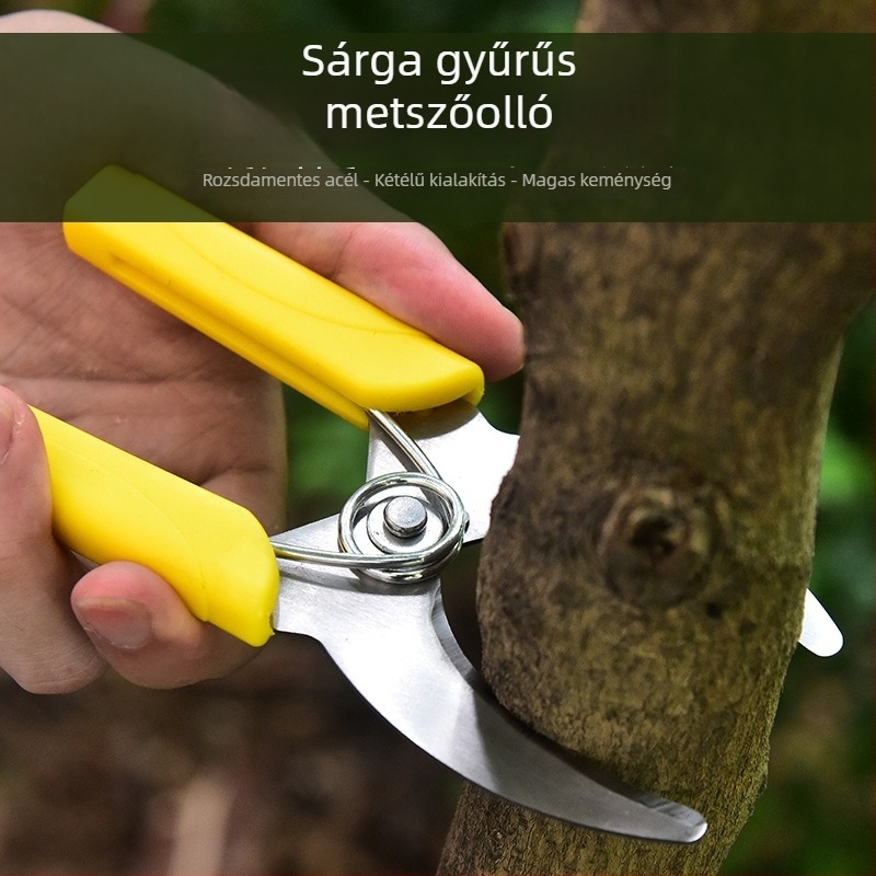 Gyűrűs körvágó metszőolló gyümölcsfákhoz, rozsdamentes acél pengék, 60 g, PP markolat