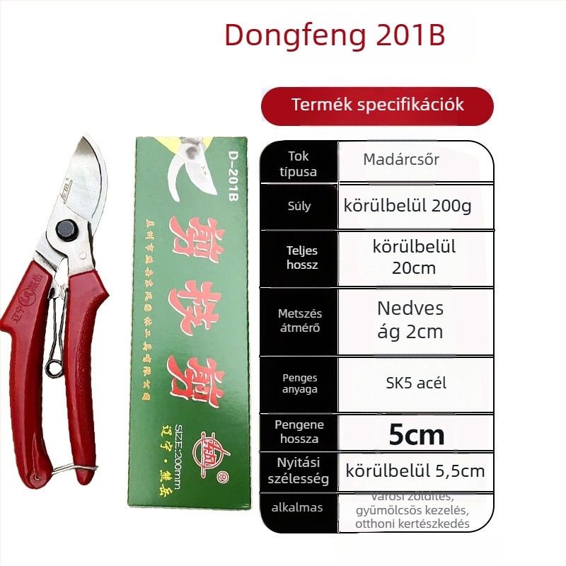 Dongfeng kerti metszőolló – kézi metszés bonsai és virágzó ágakhoz