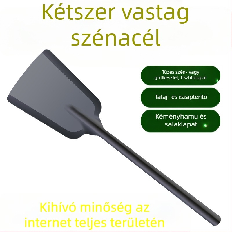 Vastagított lapát grillsütőhöz és kerthez – grill tisztítására, tüzelőfa kemencéhez és talajhoz