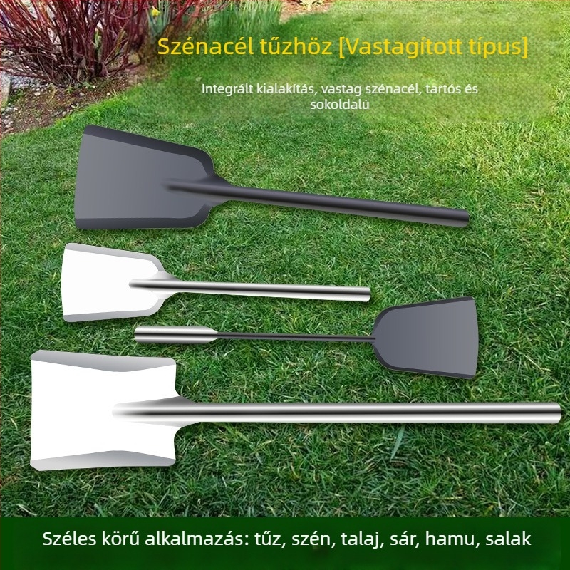 Vastagított lapát grillsütőhöz és kerthez – grill tisztítására, tüzelőfa kemencéhez és talajhoz