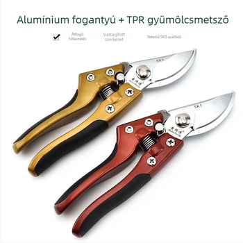 Gyümölcsfák metszőollója, SK5 acélból, ergonikus, erőfeszítés-megtakarító kialakítás, Master Huang.