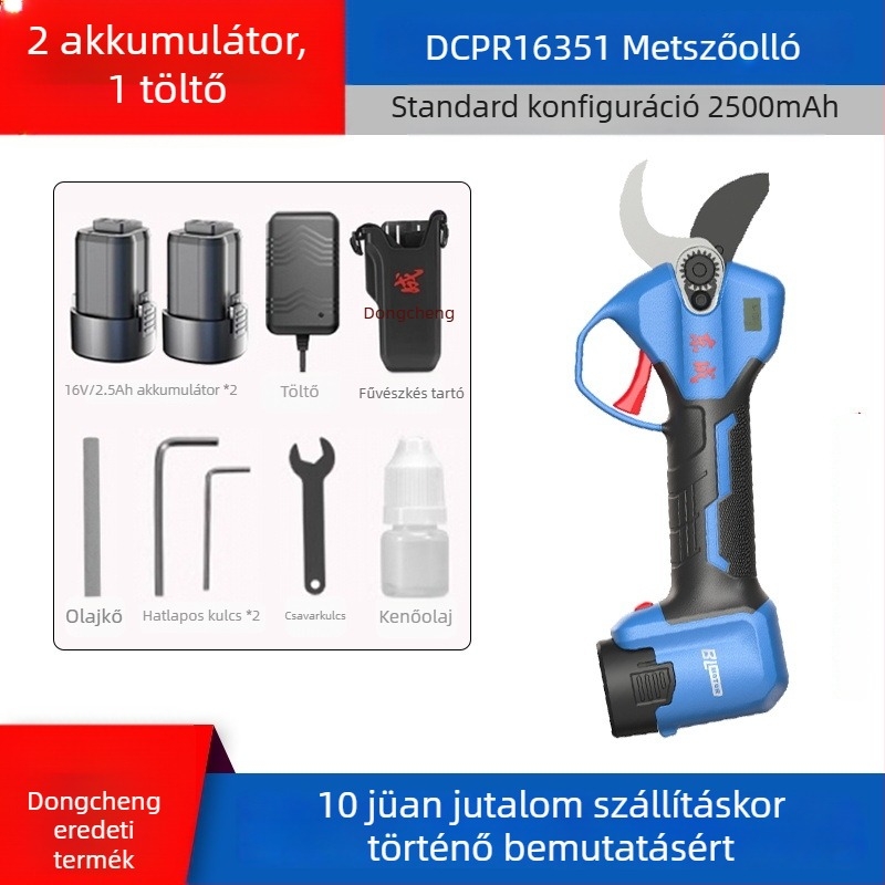 Dongcheng Elektromos Brushless Metszőolló, Újratölthető, Gyümölcsfákhoz és Ágakhoz