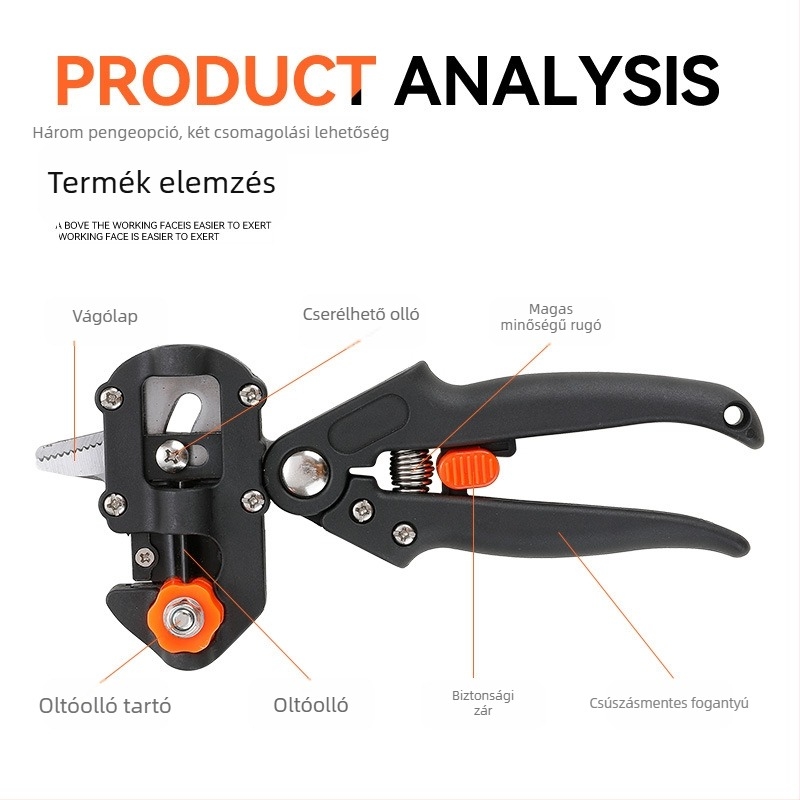 Metszőolló - Tengyao, Többfunkciós kerti gallyvágó olló oltáshoz és dugványozáshoz