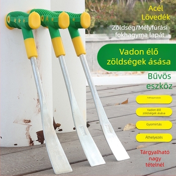 Kézzel kovácsolt fokhagyma- és zöldségkapával – gyomláláshoz, vastagodott élű, éles kültéri kertészeti eszköz