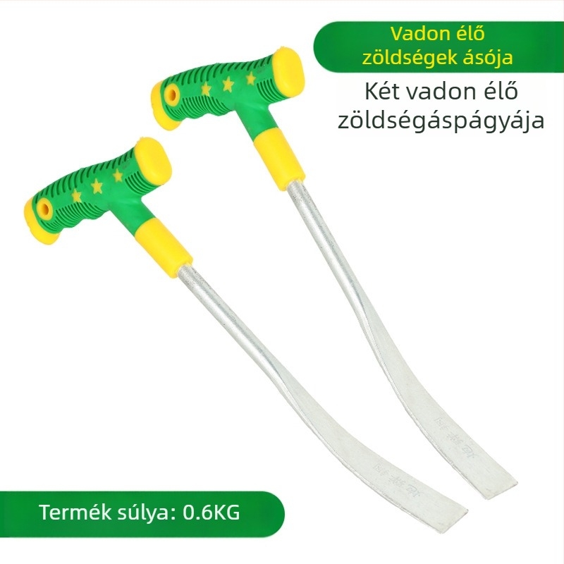 Kézzel kovácsolt fokhagyma- és zöldségkapával – gyomláláshoz, vastagodott élű, éles kültéri kertészeti eszköz