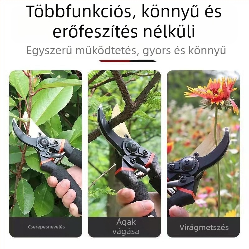 SK5 kerti olló, rozsdamentes acél, ergonómikus metszőolló gyümölcsfák vastag ágaihoz