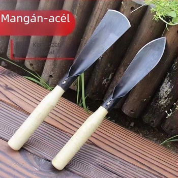 Mangán acélból készült kerti lapát virágültetéshez és talaj ásásához, kerti eszköz