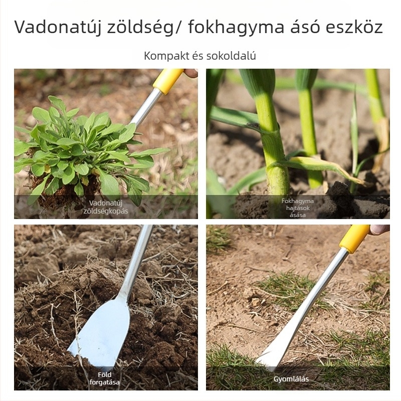 Többfunkciós kerti ásó kültéri ásáshoz, fokhagyma és pitypang ásáshoz, talaj lazítása, virágültetés — alkalmas mezőgazdasági termelőknek