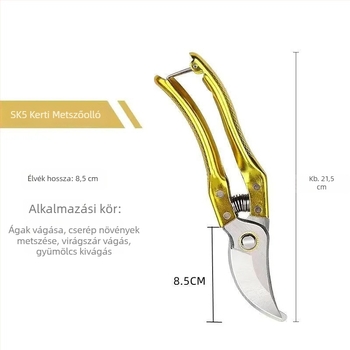 SK-5 gyümölcságak metszőolló vastag ágakhoz, ideális gyümölcsfákhoz, virágokhoz és szőlőhöz