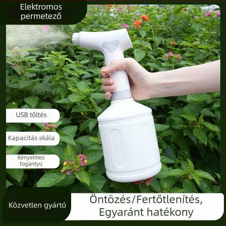 Újratöltő elektromos kézi permetező, 1 L, kerti öntözéshez, magas nyomású permetezés