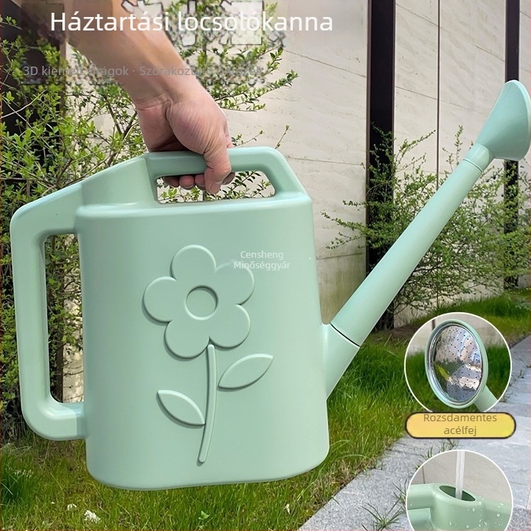 Hosszúcsövű öntöző kanna permetező fejjel otthoni kertészkedéshez és öntözéshez