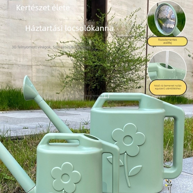 Hosszúcsövű öntöző kanna permetező fejjel otthoni kertészkedéshez és öntözéshez