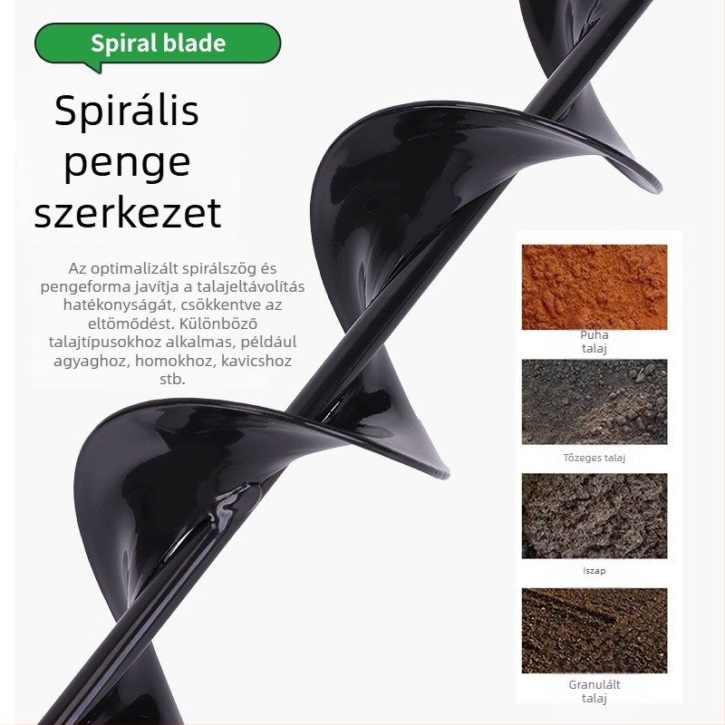 Spirál talajfúró készlet és földfúró gép lyukak fúrására – kerthez és építéséhez
