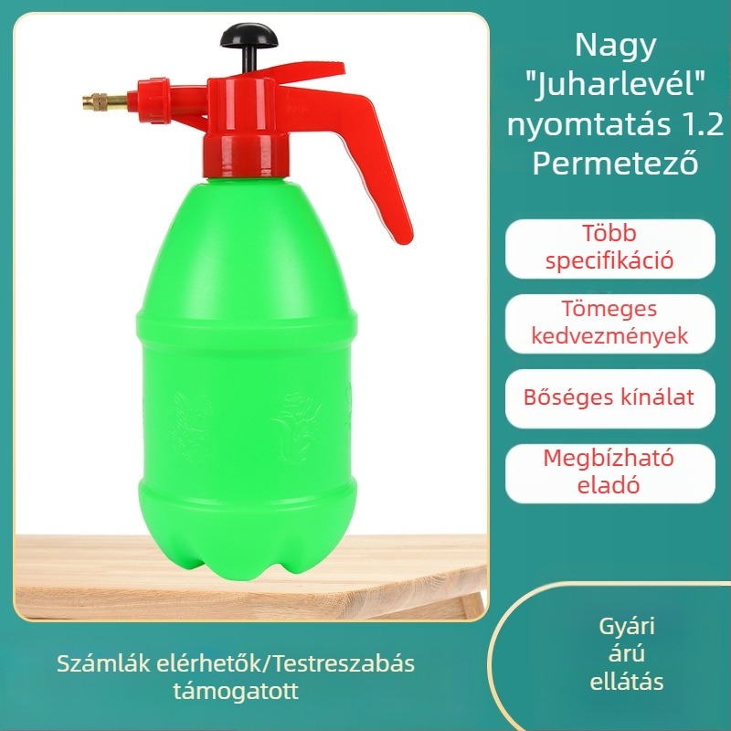 1,2 L kapacitású kézi kerti permetező juharlevél mintával, öntözésre és fertőtlenítésre