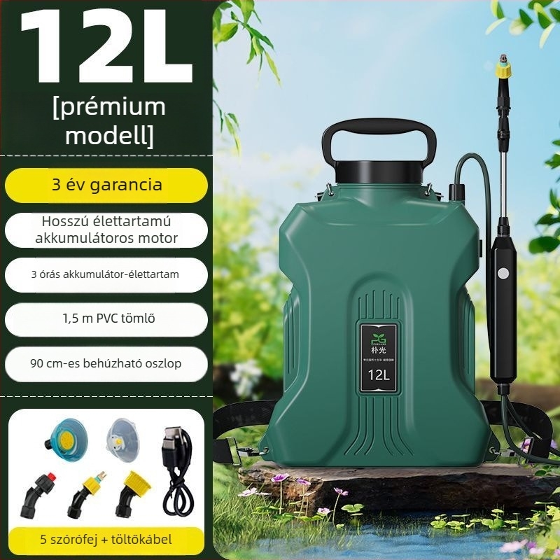 Elektromos hátizsákos permetező, háromrészes készlet, műanyag test, Pu guang