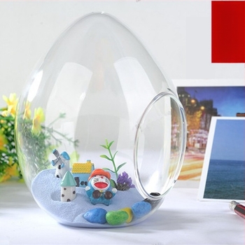 Tojás alakú üveg a mohas mini tájakhoz, magas boroszilíkat üveg, DIY pozsgásokhoz, mini homok diorama