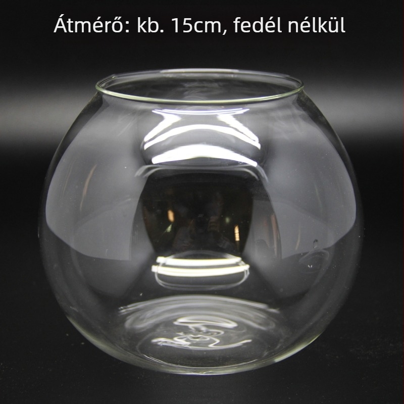 Mini táj üveggömbbel fedéllel – magas hőálló boroszilikát üveg, dekoratív asztali dísz mohával