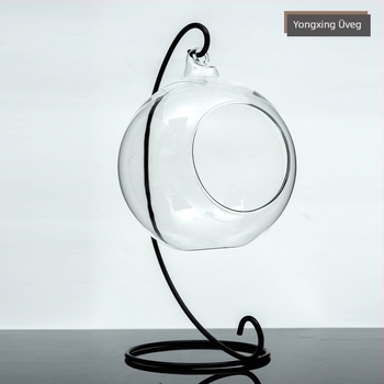 DIY mini táj üveggömb nyitott felső résszel és függő vas kerettel esküvői és otthoni dekorációhoz