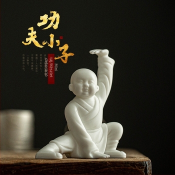 Mad Monkey kerámia bonsai figura – kézzel készített szerzetes szobor növények díszítéséhez