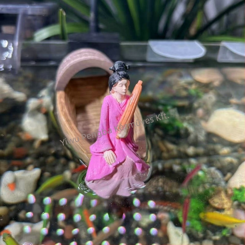 Miniatűr gyanta figura, ősi kínai pasztorális stílusban, mikro táj dekorációhoz
