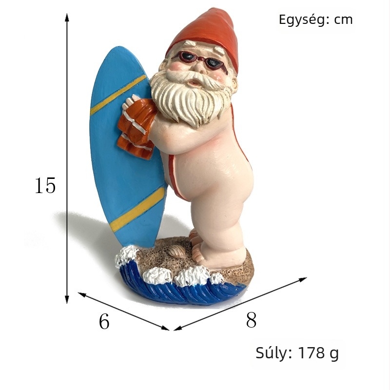 Bindian gyanta törpe szobor kültéri kerthez, karikatúr stílusú dekoráció, kerti tájépítés