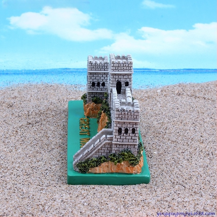 Yingqiu Craft Szintetikus gyanta Homokasztal játék – Nagy Fal, kínai stílus, festett, logóval testreszabható
