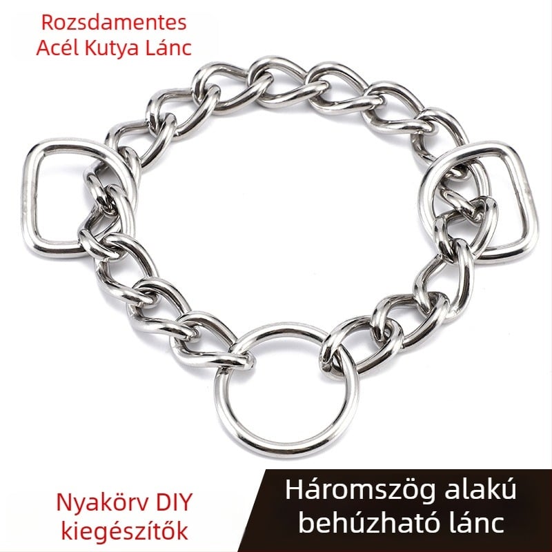 Rozsdamentes acél kutya nyakörv kiegészítők, teleszkópos gyűrű és lánc, Hinko márka, 200 darabos csomag